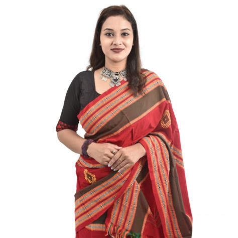 Handwoven Cotton Mekhela Chador Saree From State Of Assam Tribes India