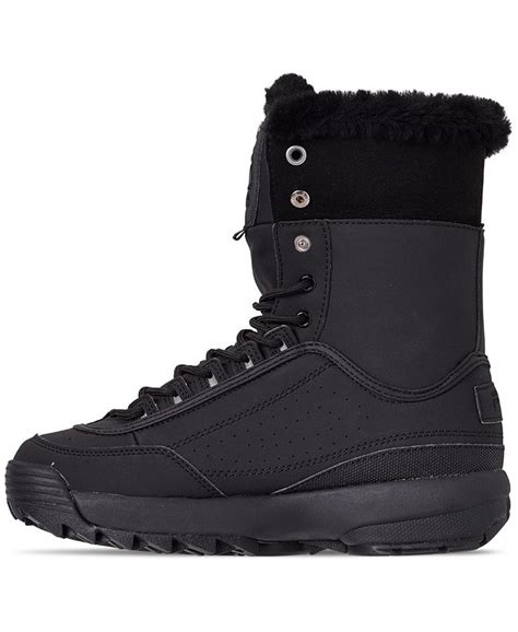 Fila Womens Disruptor Shearling Sneaker Boots From Finish Line Macys