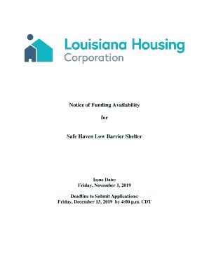 Fillable Online Notice Of Funding Availability For Safe Haven Low