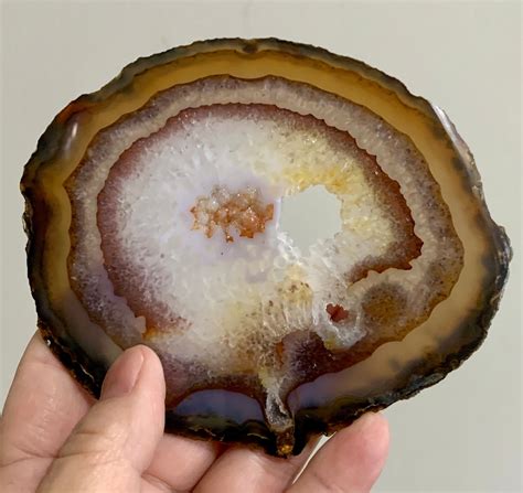 Brazilian Agate Geode Slab With Display Stand Etsy