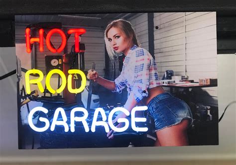 Hot Rod Garage Neon Sign Hot Rod Signs Neon Signs Garage Etsy