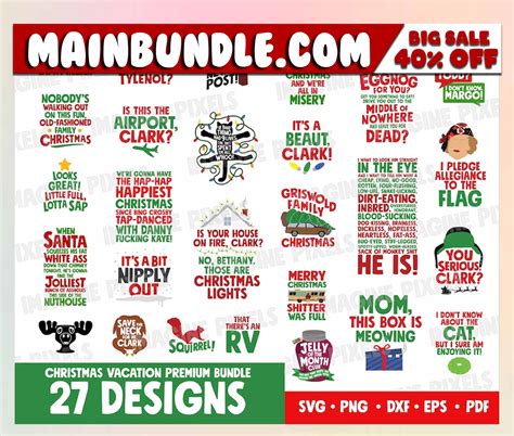 Christmas Vacation Svg Bundle Christmas Movie Svg Christmas Etsy