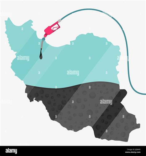 Map Of Iran Being Fueled By Oil Gas Pump Fueled Map On The Map There