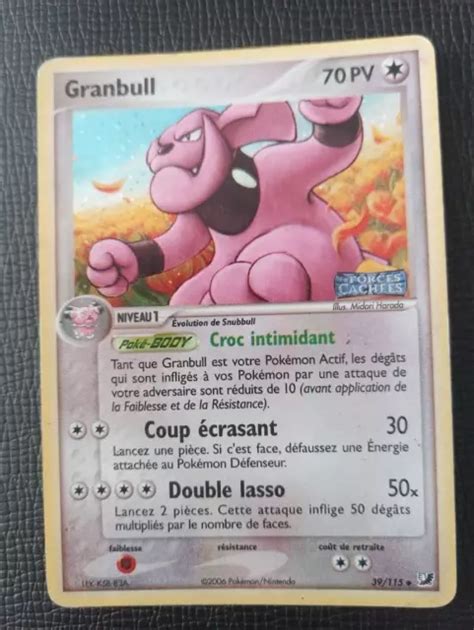 CARTE POKÉMON FR HOLO Granbull 39 115 LOGO Ex Forces Cachées EUR 6 00