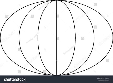 Three Concentric Ellipses Vertical Line Center Stock Vector Royalty