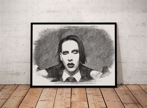 Marilyn Manson Sketch Art Portrait Print A Poster Rare Collectable