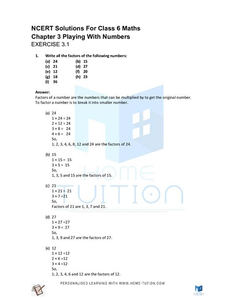 Ncert Solutions For Class 6 Maths Chapter 3 Playing With Numbers