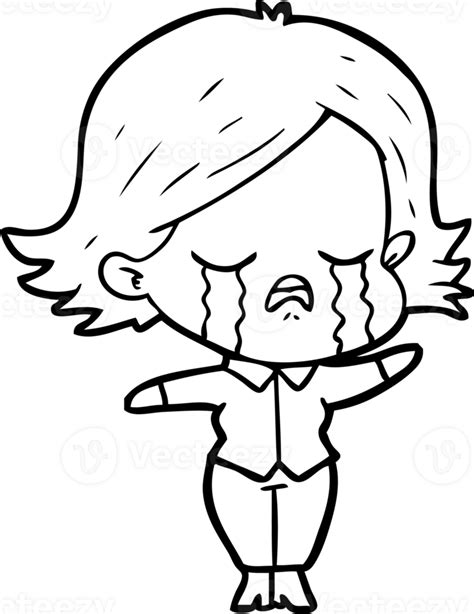 Cartoon Girl Crying Drawing 46879807 Png