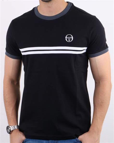 Sergio Tacchini Supermac T Shirt In Black And Grey 80s Casual Classics