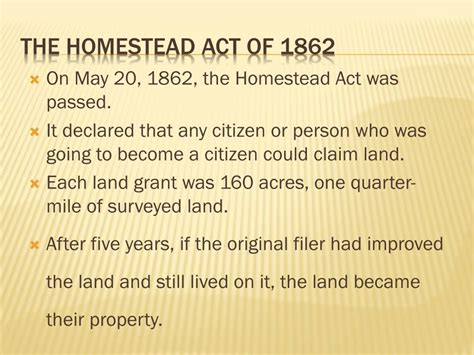 Ppt The Homestead Act Powerpoint Presentation Free Download Id2116131