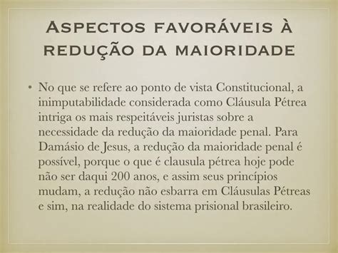 Argumentos A Favor Da Redução Da Maioridade Penal Brainly