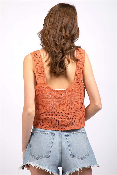 Lace Crochet Crop Knit Top Style Options Mtt Collective