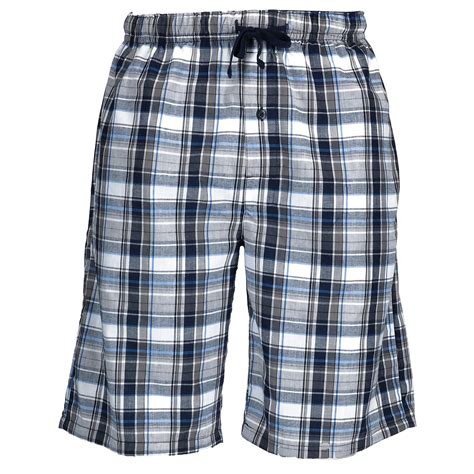 New Hanes Mens Cotton Madras Drawstring Sleep Pajama Shorts Ebay