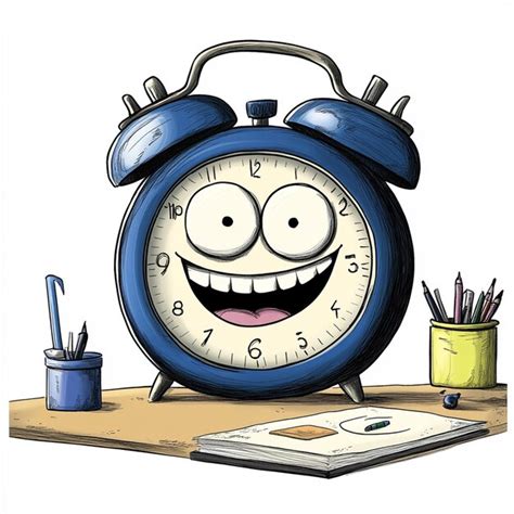 Cute Cartoon Clock Design Premium AI Generated Image