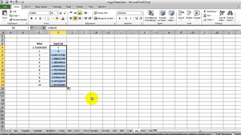 Cara Menghitung Logaritma Natural Di Excel Satu Manfaat