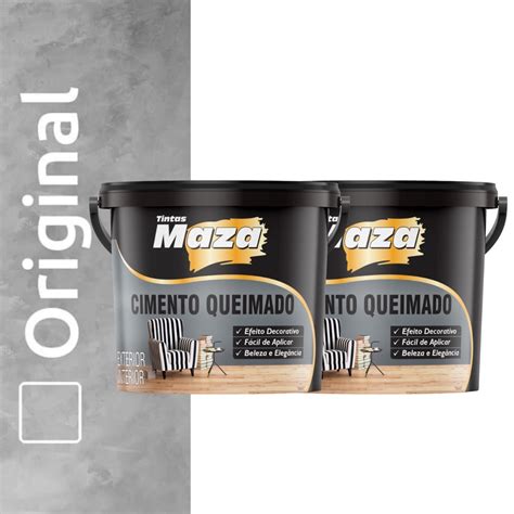 Efeito Cimento Queimado Maza Cor Original 5 6kg Kit 2 Unid Shopee Brasil