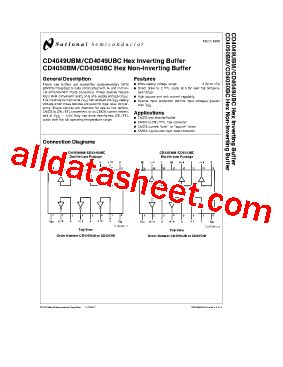 CD4049 Datasheet PDF National Semiconductor TI