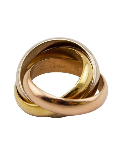 cartier tri colour cartier trinity ring  sale  stdibs pre owned