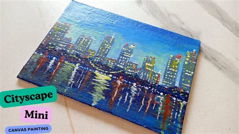 Easy To Draw Cityscape Acrylic Painting Painting For Beginners Mini