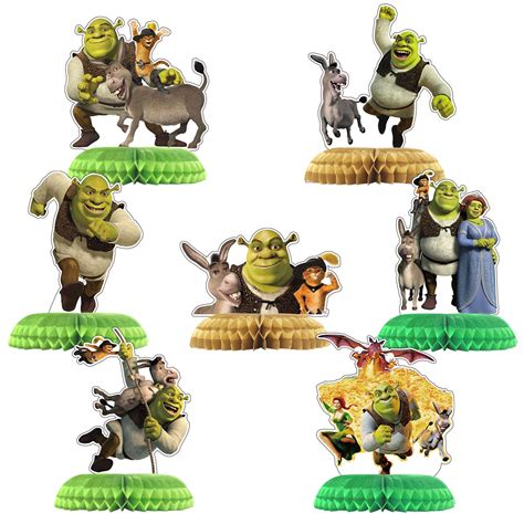 Buy Shrek Party Decorations Honeycomb Centerpiece 7 Pieces Shrek Theme