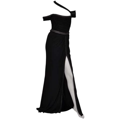 Iconic Museum Worthy Gianni Versace Atelier Long Black Dress For Sale