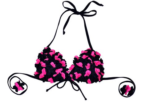 RELLECIGA Damen Bademode Triangel Extra Push Up Bikini 3D Effekt Blumen