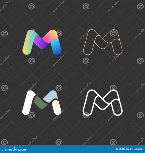 Conjunto De Vectores De Logotipo De Letra M Iconos Abstractos Signos