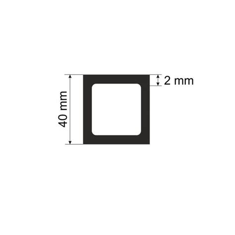 Rura Kwadratowa Aluminiowa 40x40x2 Mm Surowa 6000 Mm