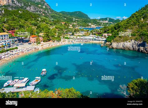 Aerial View Of Agios Spiridon Beach At Corfu Greece Stock Photo Alamy