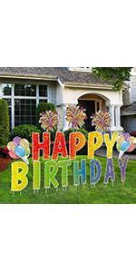 Amazon Jetec Pcs Iridescent Happy Birthday Yard Sign With