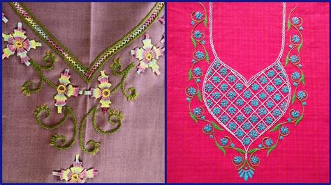 Very Very Beautiful Hand Embroidered Neck Designs 202021 Youtube