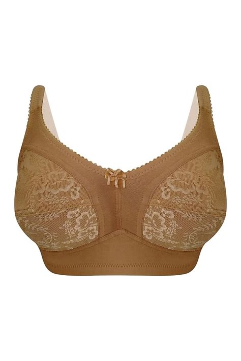 Buy Non Padded Non Wired Full Figure Bra In Nude Colour Cotton Online
