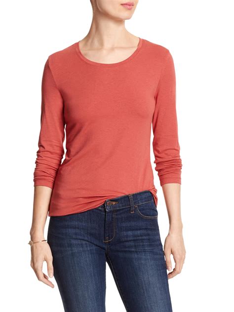 Timeless Long Sleeve Crew Neck Tee Banana Republic Factory