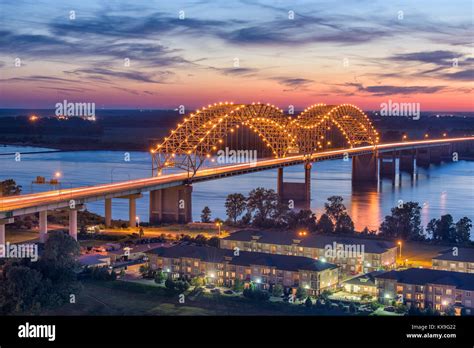 Memphis, Tennessee, USA at Hernando de Soto Bridge Stock Photo - Alamy