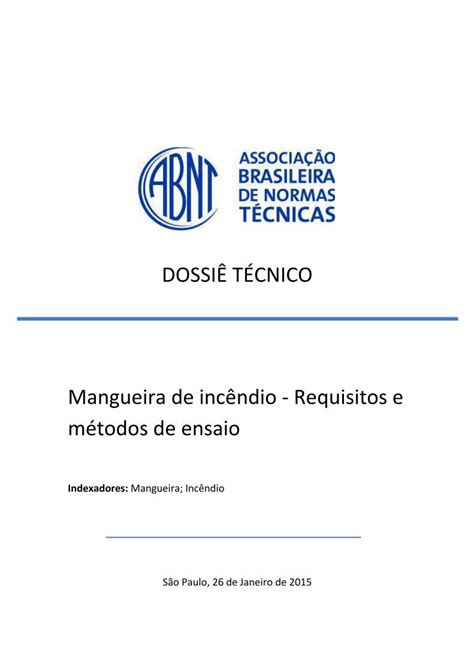 Pdf Dossi T Cnico Mangueira De Inc Ndio Requisitos E Pdf