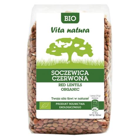 SOCZEWICA CZERWONA BIO 400G VITA NATURA Twój sklep ze zdrową żywnością