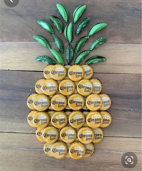 A Pineapple Made Out Of Beer Bottle Caps