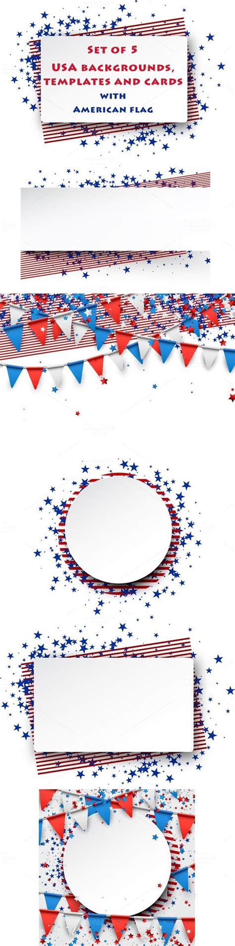 Usa Flag Cards And Templates Poster Templates