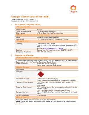 Fillable Online A SDS MSDS LPG Liquefied Petroleum Gas Safety Data