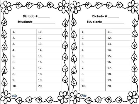 Hojas De Dictado Profe Yano Lectura Y Escritura Aprendizaje Números Preescolar