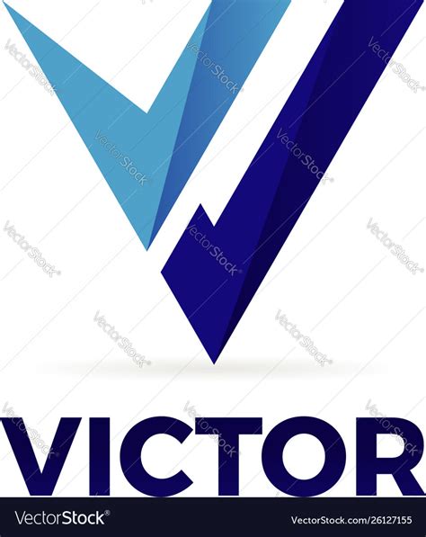 Abstract Blue Letter V Logo Template Royalty Free Vector