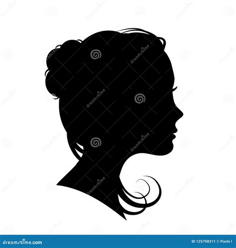 Beautiful Girl Face Silhouette - Vector Stock Vector - Illustration of ...