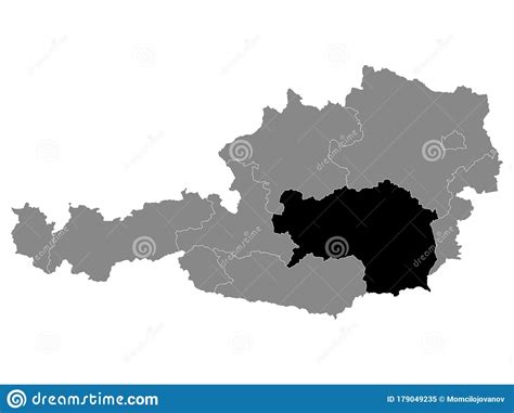 Location Map of Styria stock vector. Illustration of hungarian - 179049235