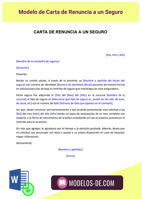 Carta De Cancelacion De Seguro Ejemplos Y Formatos Word Pdf 2022 Hot Images