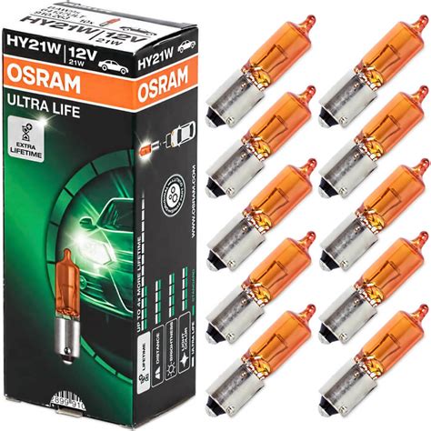 X Osram Hy W V W Amber Base Baw S Ultra Life Bayonet Globe Bulb