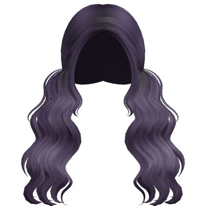 Long Ocean Waves Curly Pigtails Dark Purple Roblox