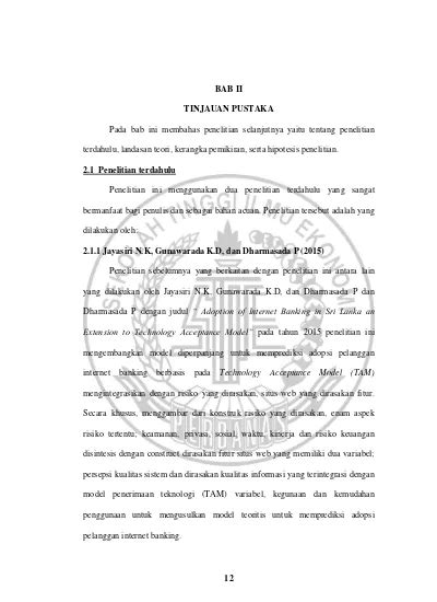 2 1 Penelitian Terdahulu Pengaruh Persepsi Manfaat Keamanan