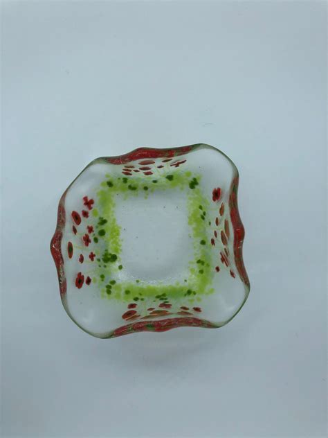 Poppy Tea Light Holder Fused Glass Ts Etsy