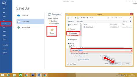 Cara Menyimpan Dokumen Save File Di Microsoft Word Riset