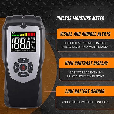 HUAJIAYI Pinless Inductive Wood Moisture Meter Professional Digital LCD